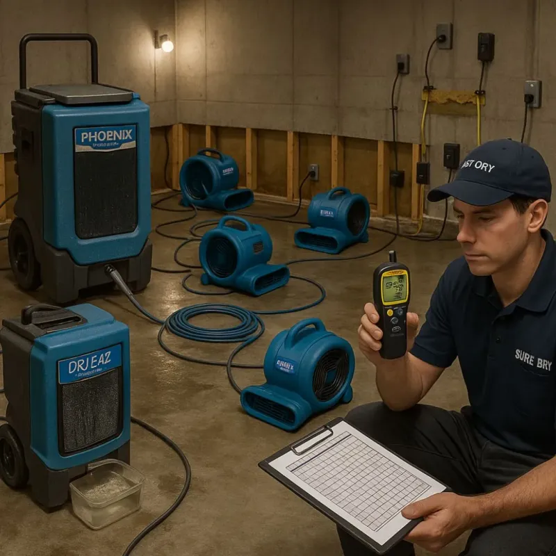 Structural Drying and Dehumidification process in Hastings, PA